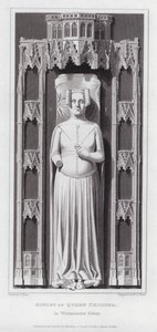 Bild av drottning Philippa, i Westminster Abbey (gravyr) av Edward Blore