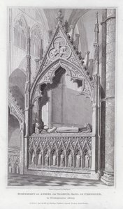 Monument över Aymer de Valence, Earl of Pembroke, i Westminster Abbey (gravyr)