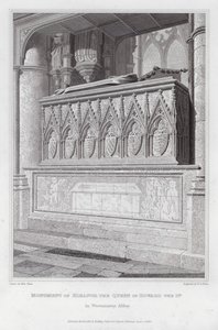 Monument över Eleanor drottningen av Edward den 1: a, i Westminster Abbey (gravyr)