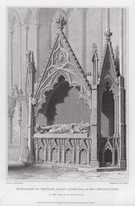 Monument över Gervase Alard, amiral av Cinques hamnar, i kyrkan i Winchelsea (gravyr)