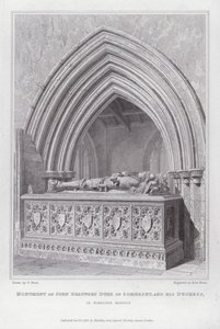 Monument över John Beaufort hertig av Somerset och hans hertiginna i Wimborne Minster (gravyr)
