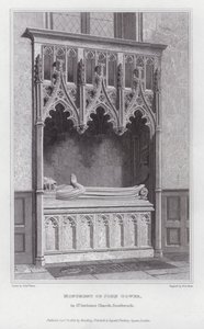 Monument av John Gower, i St Savios Church, Southwark (gravyr) av Edward Blore