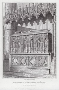 Monument över kung Edward den tredje, i Westminster Abbey (gravyr) av Edward Blore
