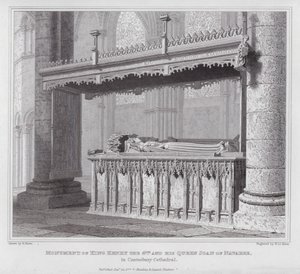 Monument över kung Henrik den 4:e och hans drottning Joan av Navarra, i Canterbury Cathedral (gravyr)