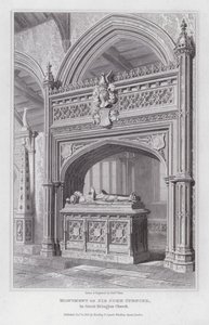 Monument av Sir John Spencer, i Great Brington Church (gravyr)