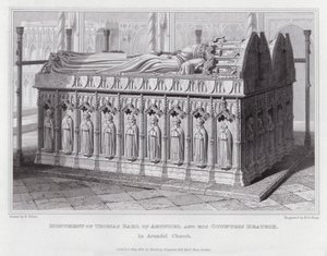 Monument över Thomas Earl of Arundel och hans grevinna Beatrix, i Arundel Church (gravyr) av Edward Blore