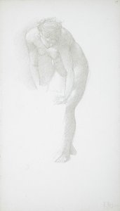 Böjd kvinnlig akt av Edward Burne-Jones