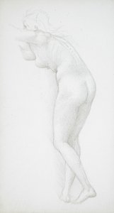 Kvinnlig akt, sedd bakifrån av Edward Burne-Jones