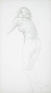 Kvinnlig akt, sedd bakifrån av Edward Burne-Jones