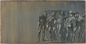Phineus och hans hovmän förvandlades till sten av Edward Burne-Jones