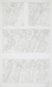 Skissstudier av allegoriska figurer av Edward Burne-Jones