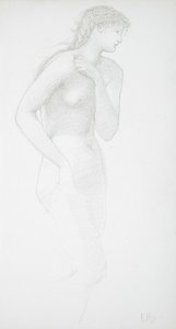 Stående kvinnlig akt av Edward Burne-Jones