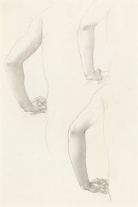 Studier av en arm och händer av Edward Burne-Jones