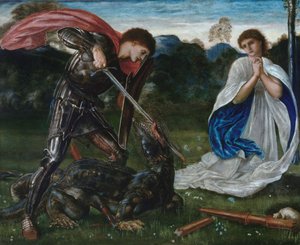 Kampen: Sankt Göran dödar draken VI av Edward Burne-Jones