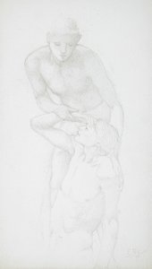 Två manliga nakenstudier av Edward Burne-Jones