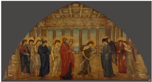 Amor och Psyke - Palatsets gröna väggmålningar - Psyke går in i Olympens portar av Edward Burne Jones