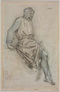 Studie för misslyckandet av Gawain från den heliga graaltapeterna av Edward Burne Jones