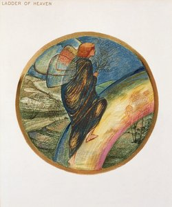 Blomsterboken: XII. Himmelsstege, 1905 (litho med gouache på papper) av Edward Burne Jones