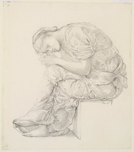 The Lament - Studera för figuren till höger av Edward Burne Jones