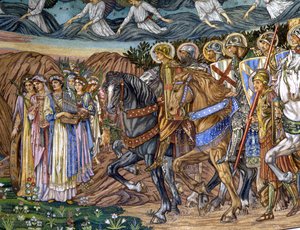 Jungfrun och de heliga martyrerna, 1880-90-talen (mosaik) av Edward Burne Jones