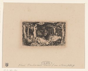 rustikt liv Idealiskt pastoralt liv av Edward Calvert (signed by artist)