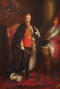 HKH kung Edward VIII, ca 1936 (olja ombord) av Edward Caruana Dingli