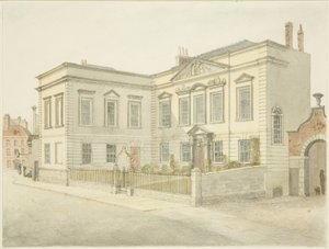 Bristol City Library, King Street (penna och akvarell på papper)