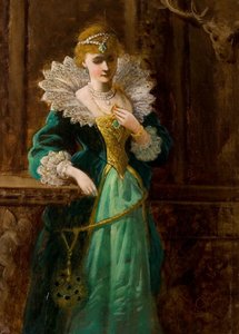 Amy Robsart tittar på porträttet av Leicester, sent 1800-tal