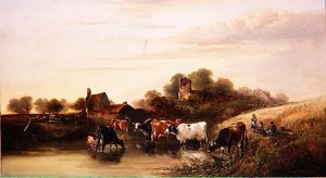 The Watering Place, scen i Devonshire av Edward Charles Williams