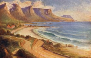 Cape Peninsula, Sydafrika: Camps Bay (färg litho)