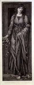 Flora, graverad av Eugene Gaujean (1850-1900) pub. av Thomas Agnew & Sons av Edward Coley (after) Burne Jones