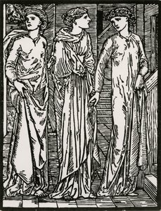 Systrarnas första besök av Edward Coley (after) Burne Jones