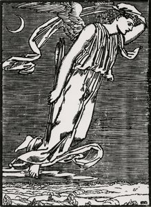 Psyche som väntar Amor av Edward Coley (after) Burne Jones