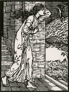 Psyche rusar ut från Palace av Edward Coley (after) Burne Jones