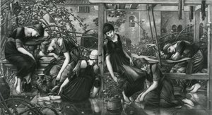 The Garden Court, från Briar Rose-serien av Edward Coley (after) Burne Jones