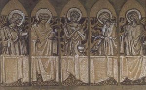 Design för ett minnesmärke för Christina Rossetti (krita på papper) av Edward Coley Burne Jones