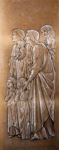Låt de små barnen komma till mig (svartvit krita på papper) av Edward Coley Burne Jones