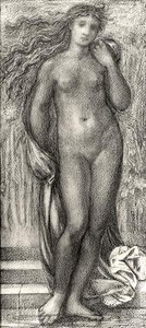 Sommar (penna och röd krita) (s/v foto) av Edward Coley Burne Jones