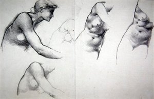Förlåtelsens träd - Studie för figuren Phyllis, c.1882 (penna på papper)