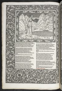 "The Works of Geoffrey Chaucer nu nytryckt med bilder designade av Sir Edward Burne-Jones" av Edward Coley Burne Jones