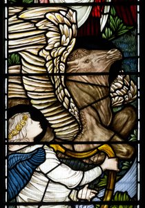 Angel & Bull detalj, Rivers of Paradise, 1875 av Edward Burne Jones