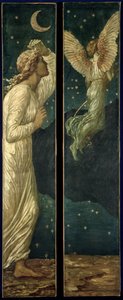 Amor und Psyche - Palace Green Wandgemälde - Amor fliegt von Psyche weg, 1881 von Edward Burne Jones