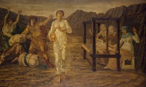Amor och psyke - Palace Green Murals - Psyche satt av Venus the Task, 1881 av Edward Burne Jones