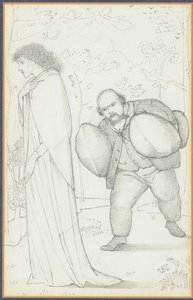 Dante Gabriel Rossetti tar med kuddar till Jane Morris av Edward Burne Jones