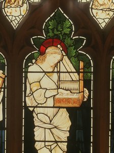 Detalj av den heliga Cecilia av Edward Burne Jones