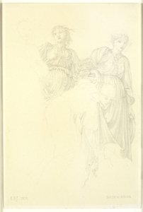 Grupp kvinnor, Förstudie till målningen, Den gyllene trappan av Edward Coley Burne Jones