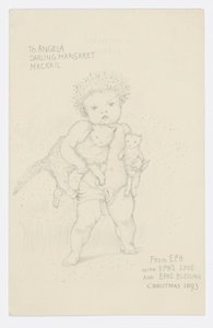 Brev till konstnärens barnbarn Angela Thirkell (penna på papper) av Edward Burne Jones
