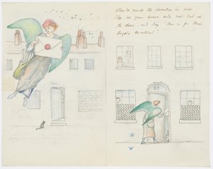 Brev till konstnärens barnbarn Angela Thirkell (penna på papper) av Edward Burne Jones