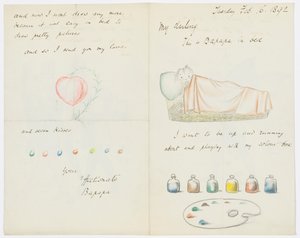 Brev till konstnärens barnbarn Angela Thirkell (penna på papper) av Edward Burne Jones