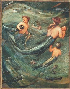 Sjöjungfrur i djupet, 1882 av Edward Burne Jones